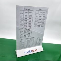 Menu Mica A4 Đế Tam Giác Rời